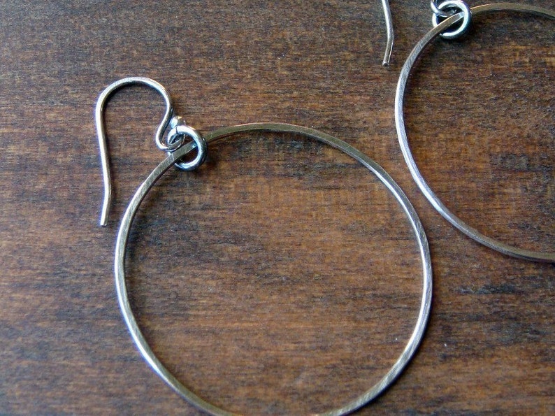 Hoops Silver Medium Hammered image 2