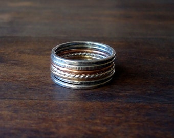 Stacking Rings Skinny Gold Silver Rose Gold