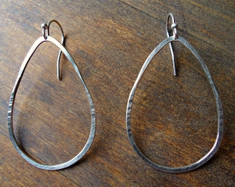 Silver Organic Teardrop Earrings