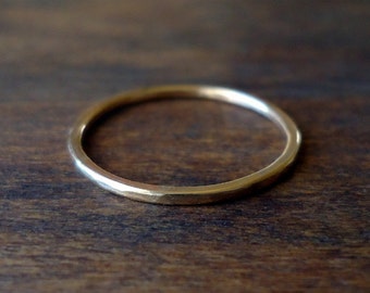 Gold Ring- Skinny Stacker - Handmade