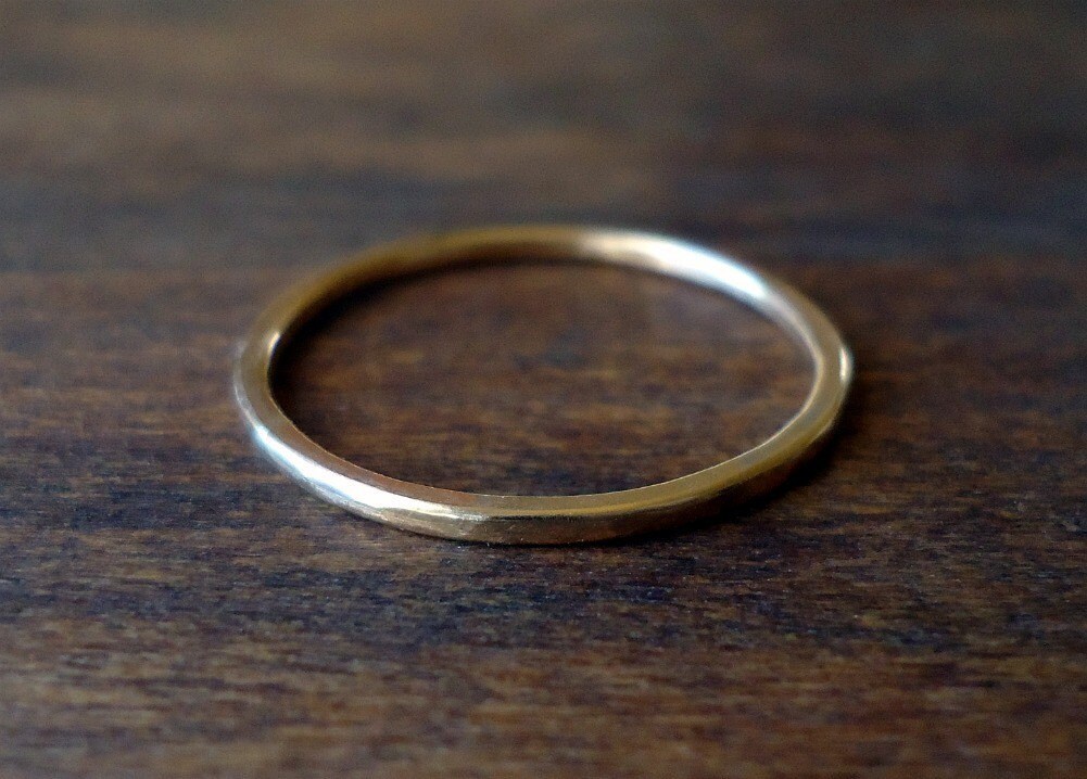 Gold Ring- Skinny Stacker - Handmade
