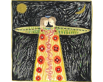 Watercolor Painting by Jenny Mendes - Alchemical Structure of Love