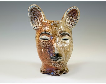 Serene Fellow Sculpture - Fired in a Wood Kiln - Ceramics by Jenny Mendes - One of a Kind Sculpture