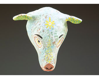 Ceramic Dog Wall Mask by Jenny Mendes - Desi