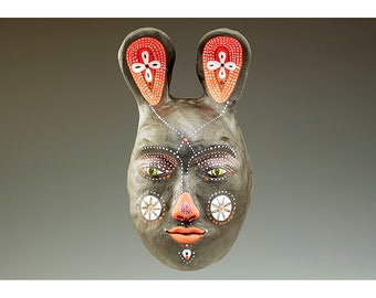 Ceramic Bunny Rabbit Wall Mask by Jenny Mendes - Mr. Wabbitt