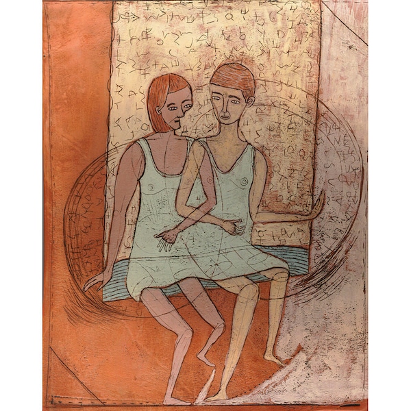 Giclée de Edição Limitada - Jenny Mendes Giclée - Dois em um Balanço
