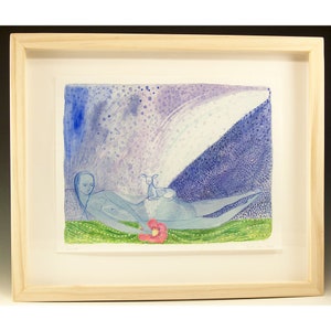 Framed Watercolor Painting by Jenny Mendes - Comet