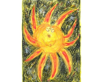 Limited Edition Giclee Print - Spiritual Sun - A Print by Jenny Mendes