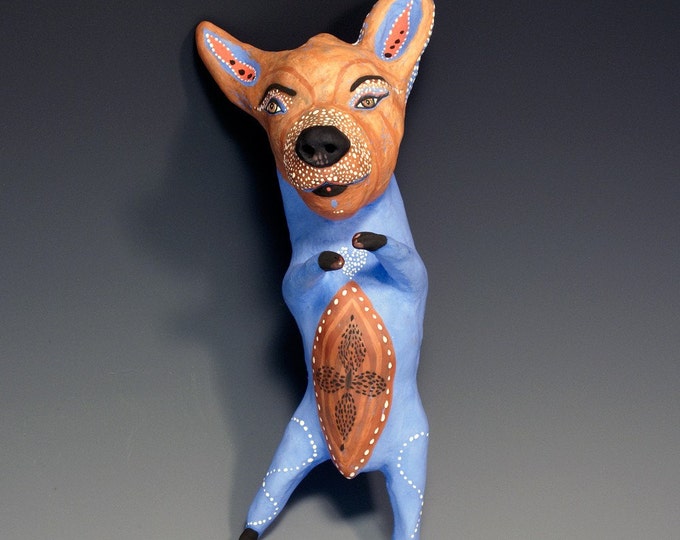 Roscoe Ceramic Wall Dog Sculpture by Jenny Mendes Etsy