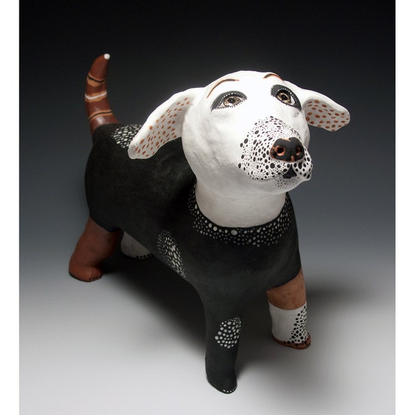 Reserved For Kimberley - Puppy Sculpture - Pluto - Jenny Mendes Ceramic Sculpture