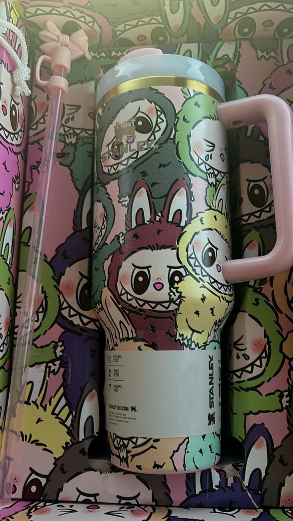 Stanley Tumbler 40 Oz Labubu Fancy Love Shack Style – Cute