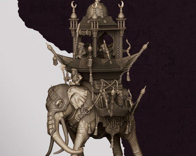Hobgoblin War Elephant Miniature | Sons of Marduk War Beast Centerpiece 28mm 32mm 3D Printed DnD RPG Wargaming | Highlands Minis