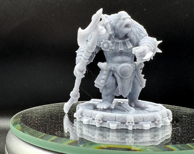 Zorak Soulgar Miniature 32mm | Apefolk Warlock Soul Hunter 3D Printed DnD RPG | Strongback Hero | Daybreak Miniatures Castle Primatus
