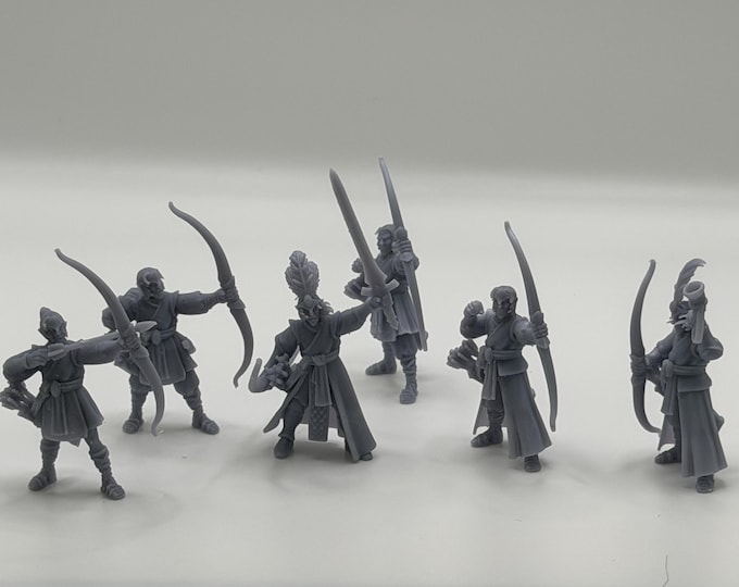 Aegean Elf Archer Miniature 32mm | Elven Ranged Unit 3D Printed DnD RPG | Fantasy Wargame Set | TTRPG Elf Army | Dungeon Master Gift