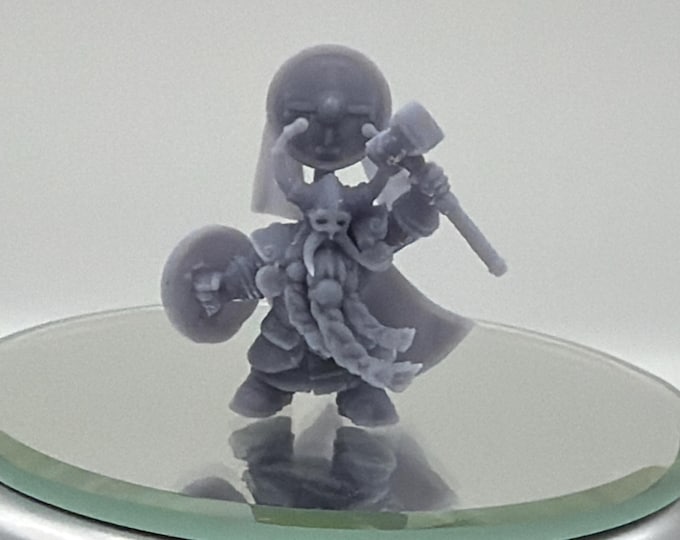 Dwarf Prince Miniature 32mm | Hero Fighter 3D Printed DnD RPG Figure | Fantasy Wargame Champion | TTRPG Dwarf Hero | Dungeon Master Gift