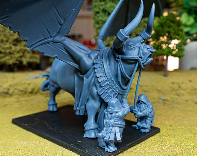 Marduk Bull Miniature | Cult of Marduk Winged Colossus Centerpiece 28mm 32mm 3D Printed DnD RPG Wargaming | Highlands Miniatures
