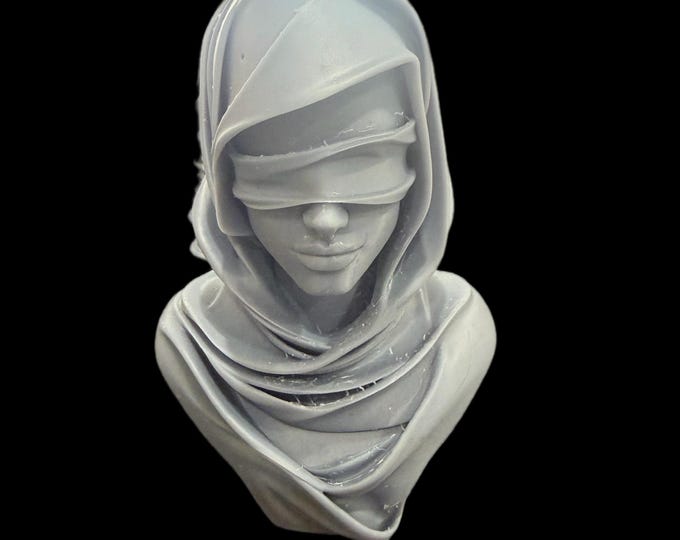 Blindfolded Woman Bust Sculpture | 3D Printed Modern Art Figurine | Home Decor Gift | 29flo