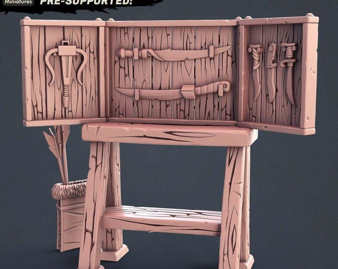 Assassins Weapon Rack STL Miniatures