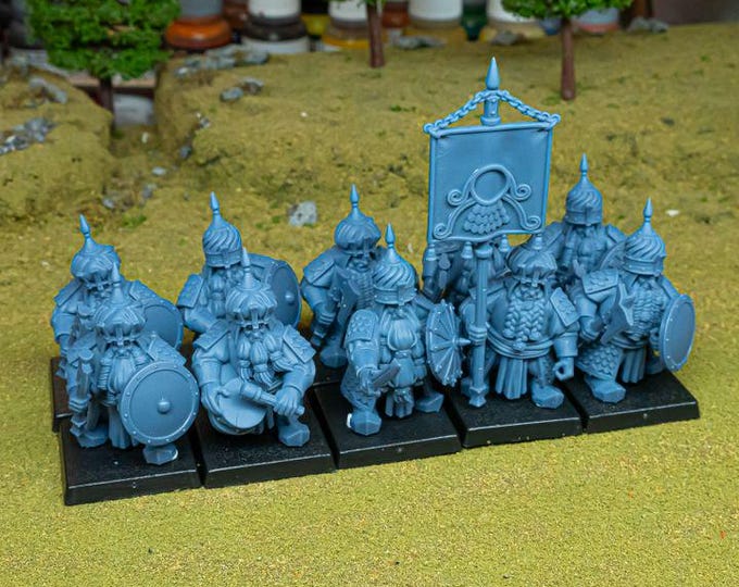 Marduk Warriors Miniatures | Sons of Marduk Core Infantry Hand Weapon Shield 28mm 32mm 3D Printed DnD RPG | Highlands Miniatures