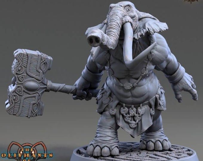 Harawat Mauler 3D Miniature | Oliphants of Red Ridge | 32mm & 75mm Resin DnD Tabletop RPG