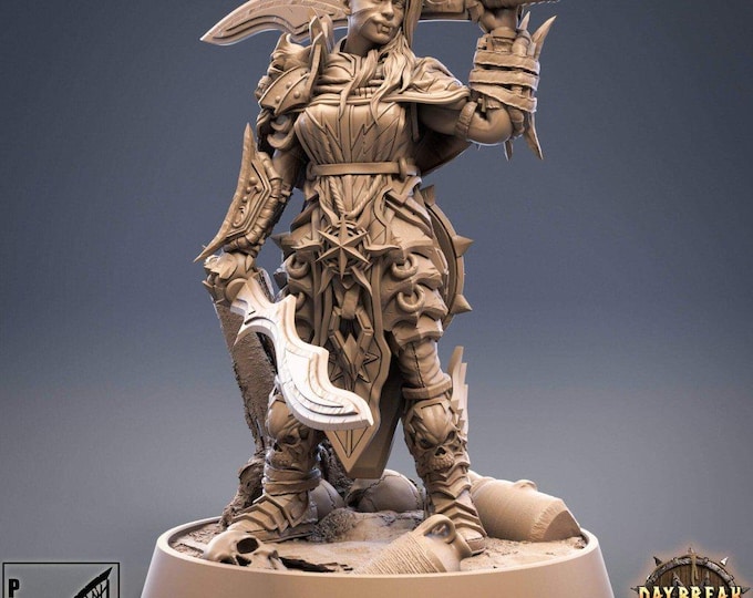 Marduka Von Strachenfeld 3D Miniature | Daybreak Miniatures Vampire Warrior | 32mm Resin DnD RPG