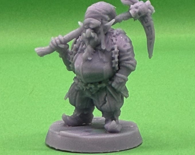 Dark Durgar Stonefury 32mm | Shadow Dwarf Berserker Resin Miniature | DnD RPG Infernal Boss | Great Grimoire | DM Gift