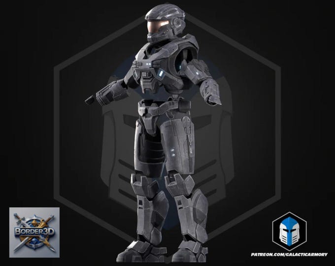 Wearable 3D Printed Lone Wolf Super Soldier Armor Set | Galactic Armory Cosplay PLA Raw