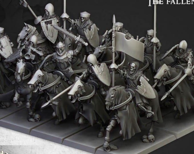 Spectres of Transilvanya 3D Miniature | Highlands Miniatures | 32mm Resin DnD Undead Cavalry RPG