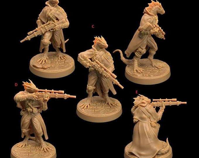 Draxi Rangers 3D Miniature | Dragon's War Children of the Flame | Dragon Trappers Lodge 32mm DnD