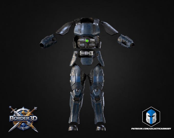 Cosplay Armor Set Recon No Helmet | Sci-Fi Tactical 3D Printed Wearable PLA | Galactic Armory