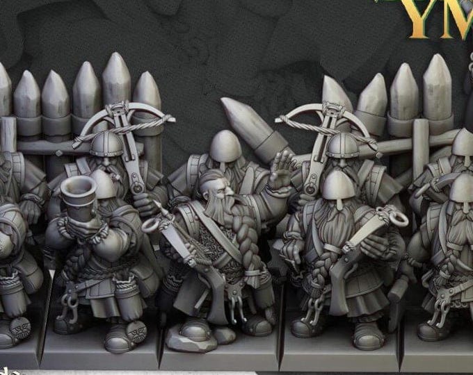 Dwarf Crossbowmen Sons of Ymir 3D Miniature | Highlands Miniatures | 32mm Resin DnD RPG