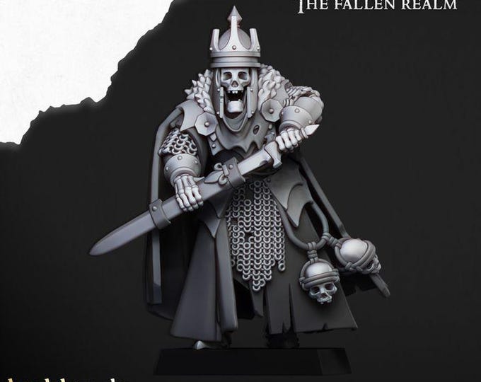 Skeletal Lord 3D Miniature | Highlands Miniatures | 32mm Resin DnD Undead Fantasy Wargaming