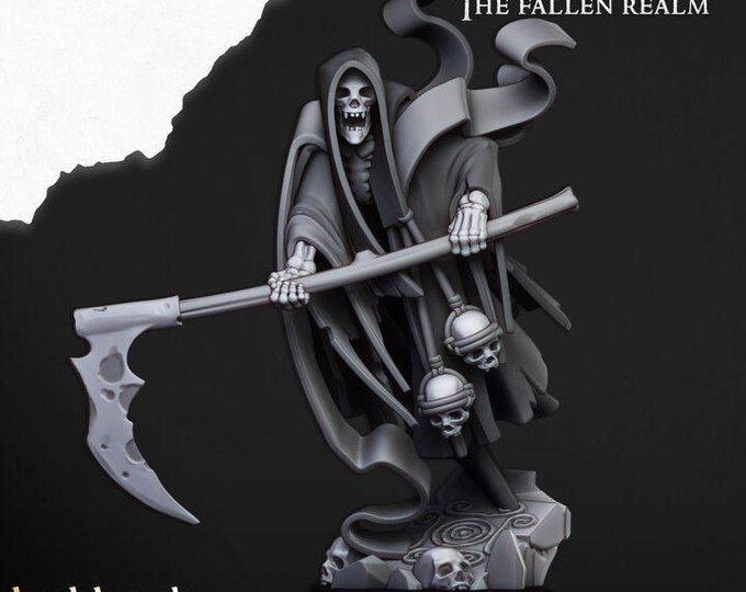 Grim Reaper 3D Miniature | Highlands Miniatures | 32mm Resin DnD Undead Fantasy Wargaming