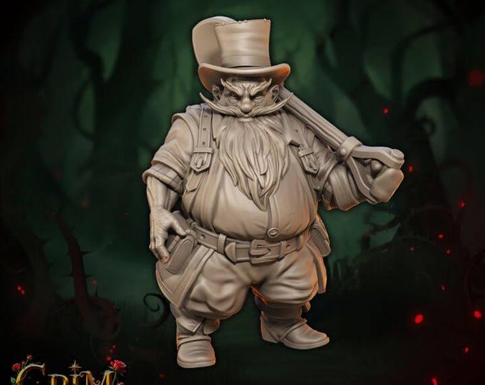 Drogar Underdig 3D Miniature | Grim Chronicles Dark Fantasy Dwarf | 32mm Resin DnD Tabletop RPG