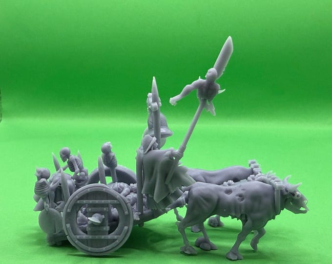 Corpse Cart Miniature 32mm | Undead War Engine, Dark Fantasy RPG Piece