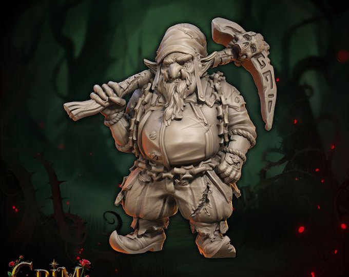 Dark Durgar Stonefury 3D Miniature | Grim Chronicles Shadow Berserker | 32mm Resin DnD RPG