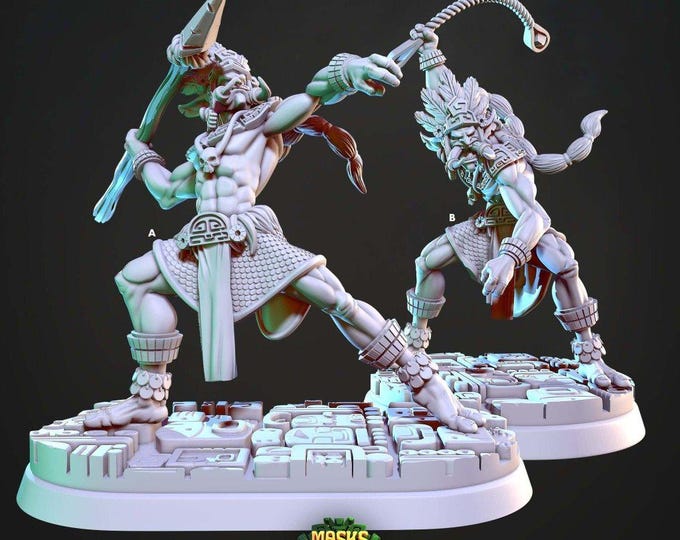 Izel Ranged Warrior 3D Miniature | Masks of Kiimil Cast N Play | 32mm Resin DnD Fantasy Tabletop RPG