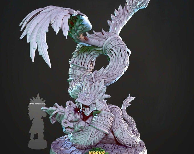 X Ikal Serpent God 3D Miniature | Masks of Kiimil Cast N Play | 32mm Resin DnD Fantasy Boss Figure