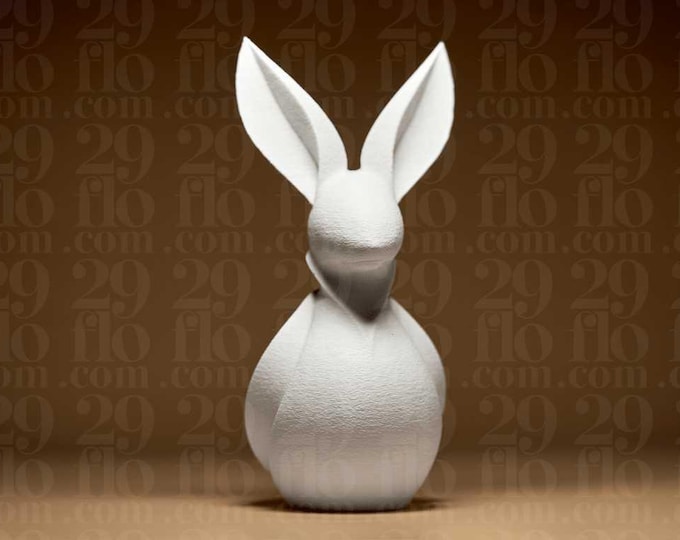 Modern Bunny Figurine 3D Printed | Minimalist Rabbit Sculpture | Easter Home Decor Gift | Nursery Art | 29flo