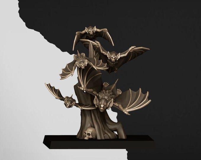 Bat Swarms Miniatures | Spectres of Transilvanya Undead Vampire Bat Set 28mm 32mm 3D Printed DnD RPG | Highlands Miniatures