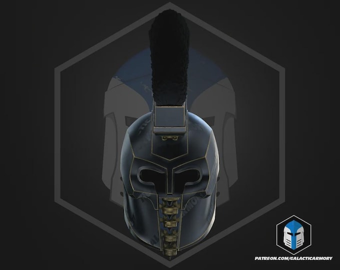 King Agamemnon Greek Warrior Helmet | Wearable Raw PLA 3D Printed Cosplay Helmet | Mycenaean Mythology Prop