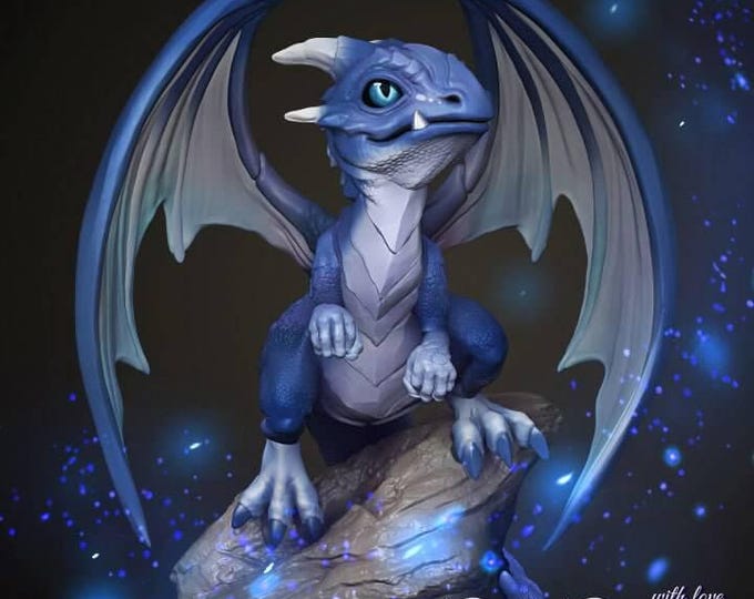 Baby Dragon Miniature – 3D Resin Figure, Tabletop RPG Ready