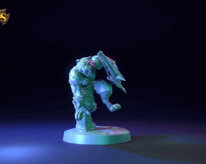 Sabertooth Hunters 3D Miniature | Tribal Warrior Beast Unit | Dragon Trappers Lodge 32mm Resin
