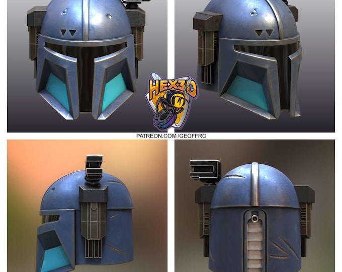 Custom 3D Printed Galactic Warrior Cosplay Helmet | FDM Armor Prop | Geoffro