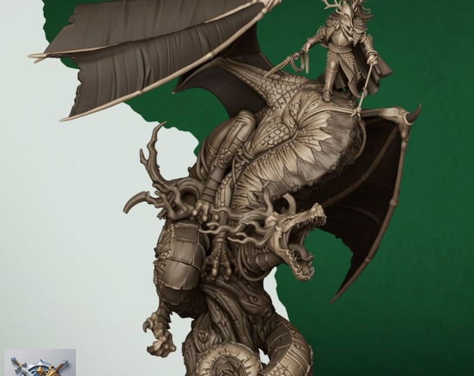 Feral Elf Prince Dragon Rider Miniature | Highlands Miniatures Resin Wargame Model