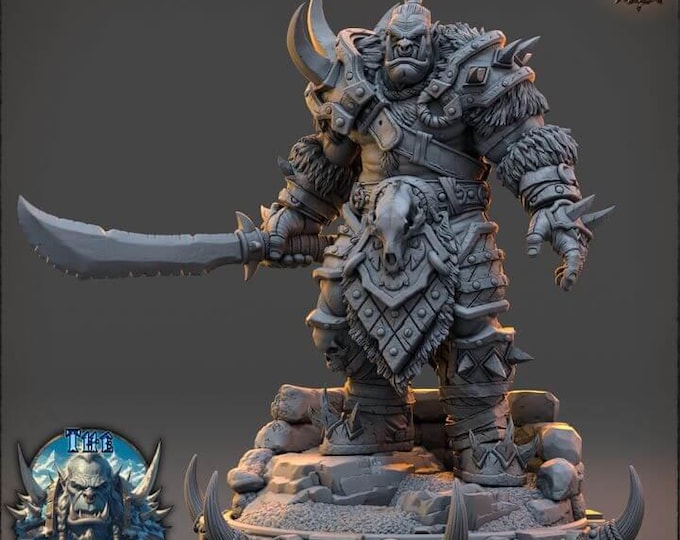 Medhren Iceslice 3D Miniature | Frostbane Legion Ice Warrior | 32mm Resin DnD Tabletop RPG