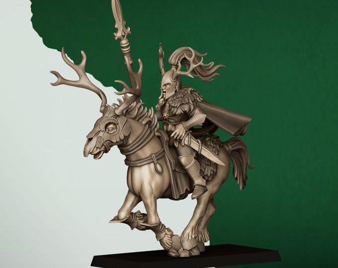 Forest Riders Cavalry Miniatures | Feral Elves Heavy Cavalry 28mm 32mm 3D Printed DnD RPG Wargaming | Highlands Miniatures