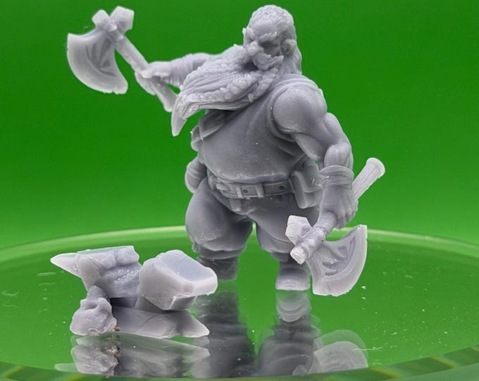 Turik Darkpaw 32mm | Beast Warrior Resin Miniature | DnD RPG Dark Fantasy | Great Grimoire | Dungeon Master Gift