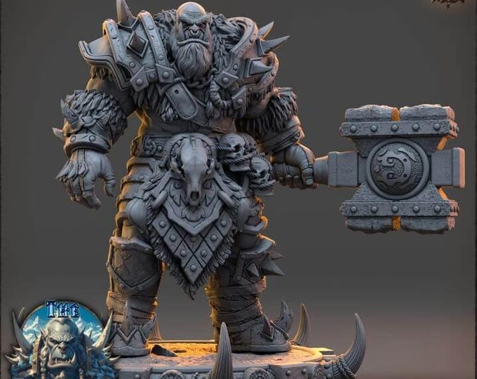 Vorgath Icefang 3D Miniature | Frostbane Legion Beastmaster | 32mm Resin DnD Tabletop RPG