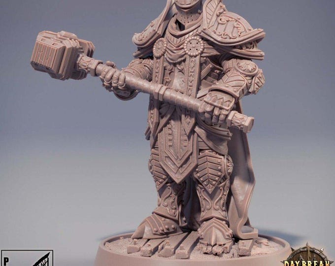 Chlodvig Du Marteau Lourd 3D Miniature | Daybreak Miniatures Heavy Warrior | 32mm Resin DnD RPG